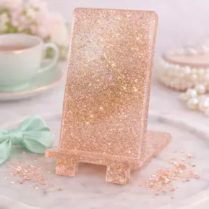ShimmerDock Durable Resin Custom Glitter Phone Holder, Mobile Phone Accessory for Hands-Free Use