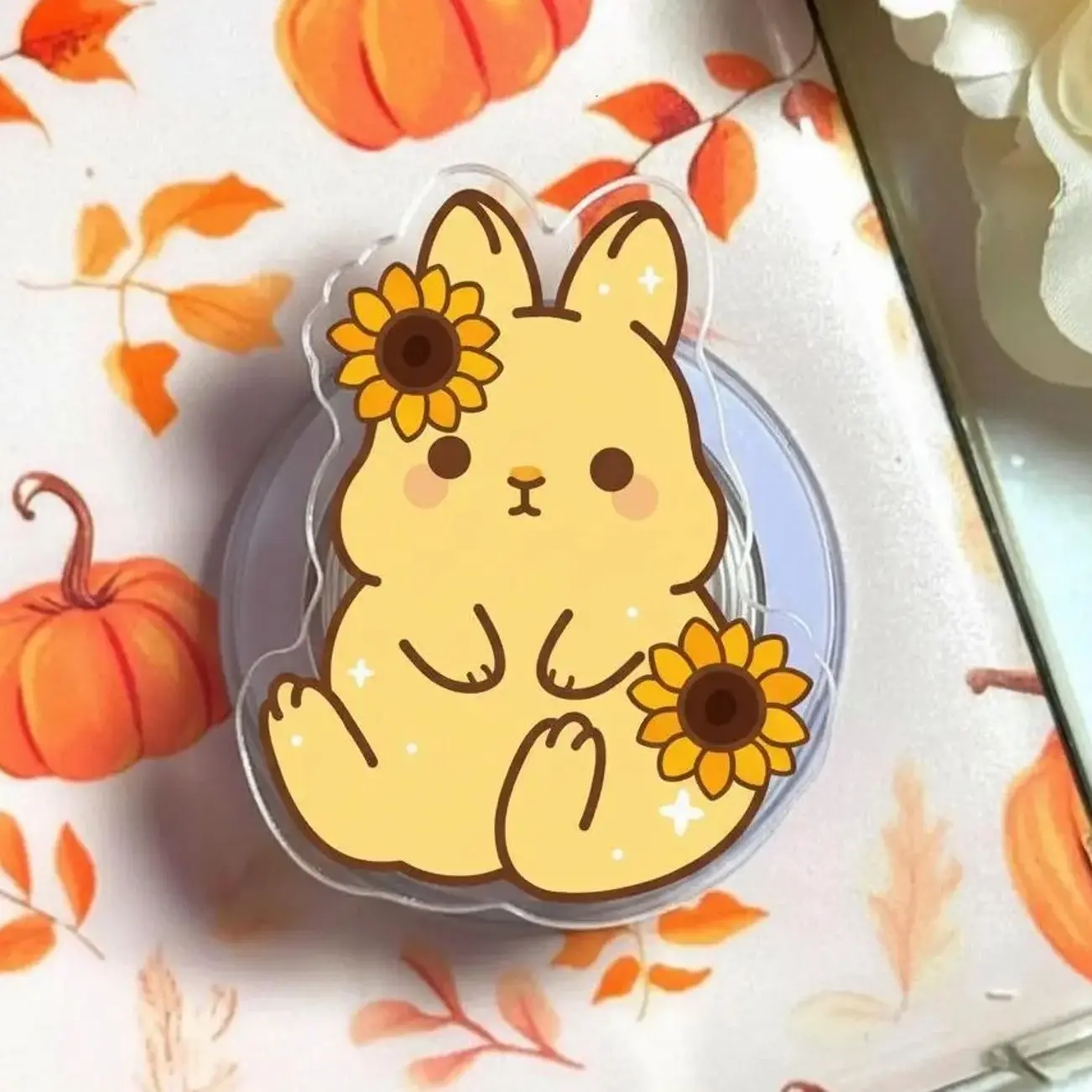 Sunflower Bunny MagSafe Phone Grip – Floral Phone Accessory