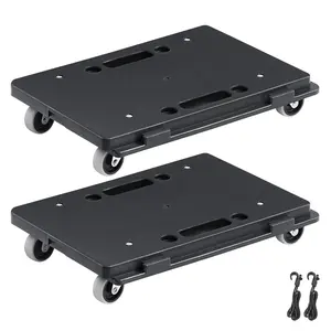 Heavy Duty Furniture Dolly, 500 Lb Capacity Per Cart, Furniture Mover with 4 Wheels, Portable Moving Rollers, Interlocking Flat Dollies for Heavy Furniture, 2 Pack, Black Great For Moving Heavy Furniture Between Rooms.