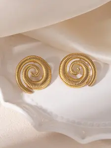Textured Spiral Swirl Stud Earrings, Vintage Statement Round Swirl Earrings for Women, Daily Office Party Vacation Jewelry