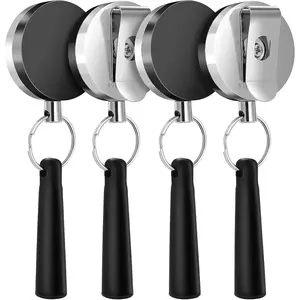 4 Pack Heavy Duty Retractable Pull Pen Pencil Holder, Ideal Grip for Markers and Carpenter Pencils, Stretch  Pencil Holder for Carpenters, Waiters, Handicraft Maker Writing Instrument Office Supplies