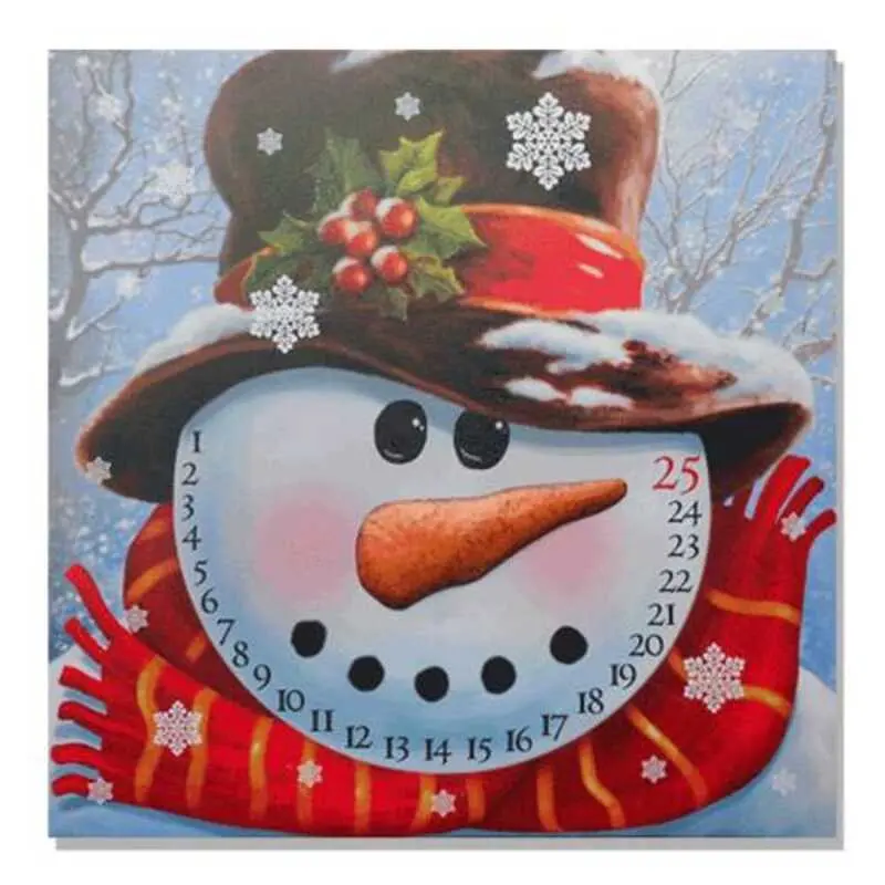 Lighted Canvas Snowman Advent Calendar