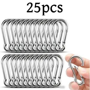 25 PCS 304 Stainless Steel Spring Snap Hook 1.57 inch Metal Clips for Rope Chain, Keys Rings, Swing, Dog Leashes, Hammocks
