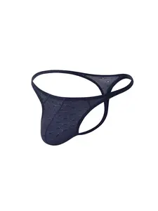 1 pack of men's lace cool and soft comfortable boxing briefs for sports training, to prevent friction, cycling briefs, breathable and comfortable elastic briefs, men's casual plain-colored triangle thong briefs, sexy thong briefs