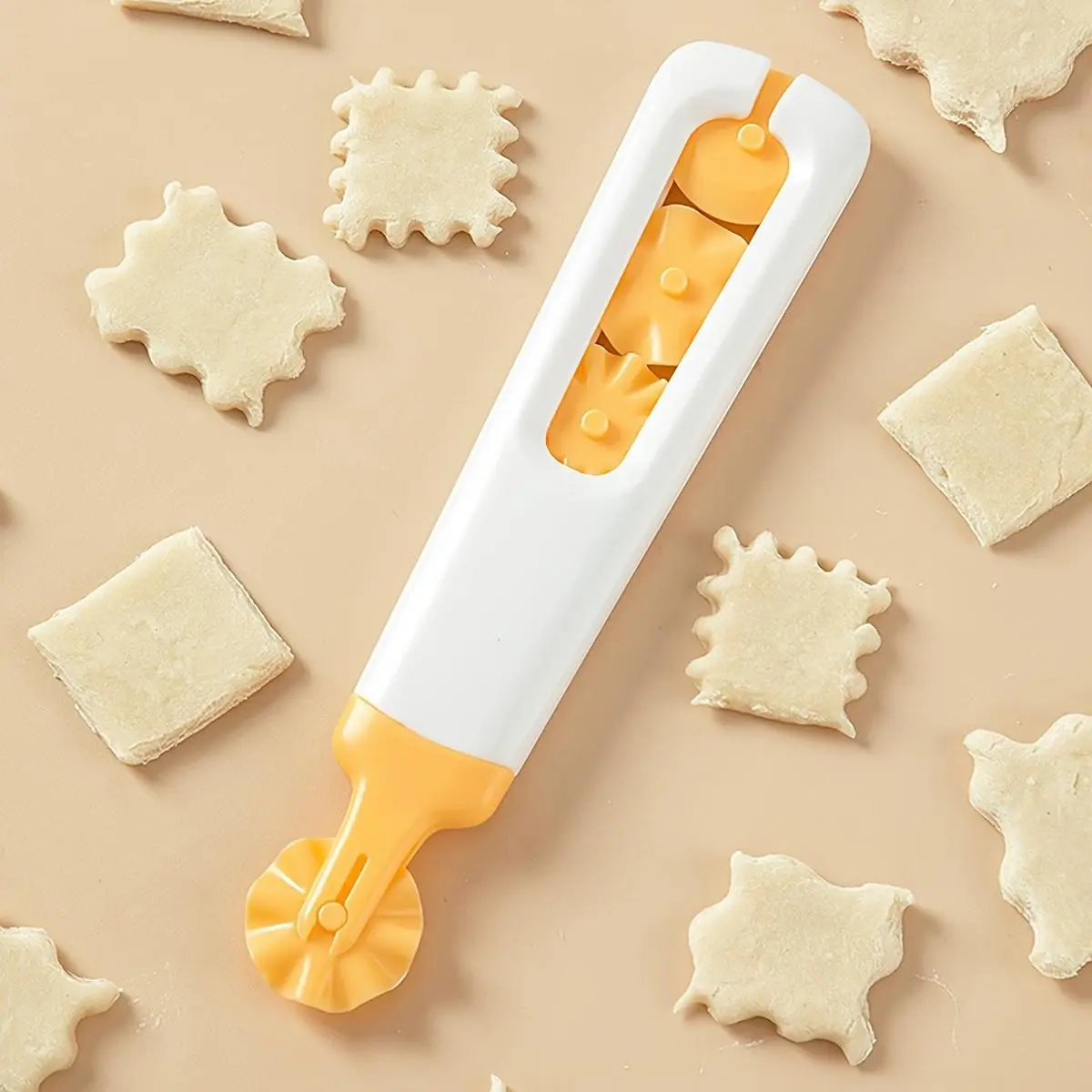 1pc Pizza Cutter, Pie Crust Dough Knife, 4-In-1 Rolling Cutter, Baking Kitchen Shaping Knife, Kitchen Gadget, Kitchen Supplies