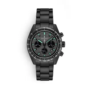 Seiko SSC917 Prospex Chronograph Men's Watch - Black Dial, Gold Accents, Solar-Powered, 39mm Stainless Steel Case, Sapphire Crystal, 100M Water Resistance