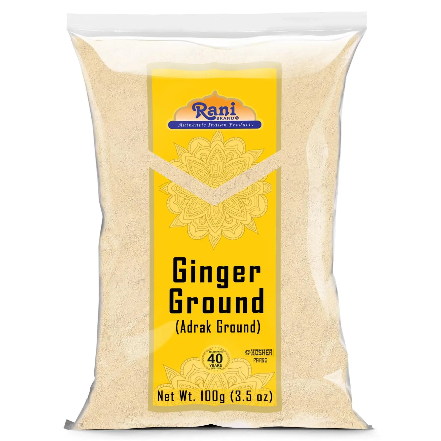 Rani Ginger (Adarak) Powder Ground, Spice 3.5oz (100g) ~ Natural | Vegan | Gluten Friendly | NON-GMO | Kosher | Indian Origin