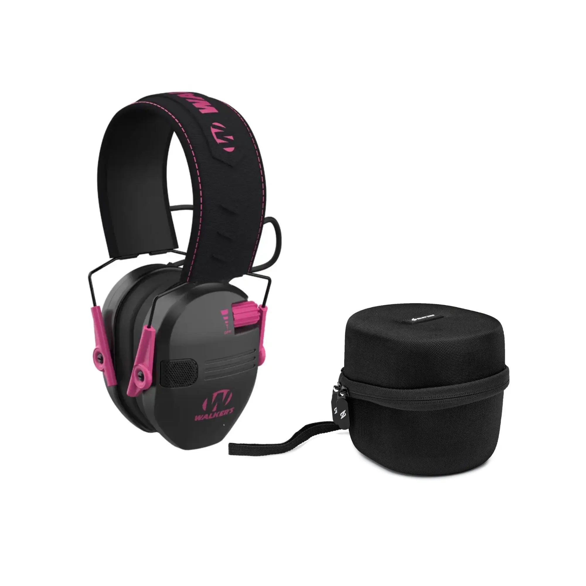 Walker's Razor Junior Hearing Protection Muff (Pink) with Protective Case