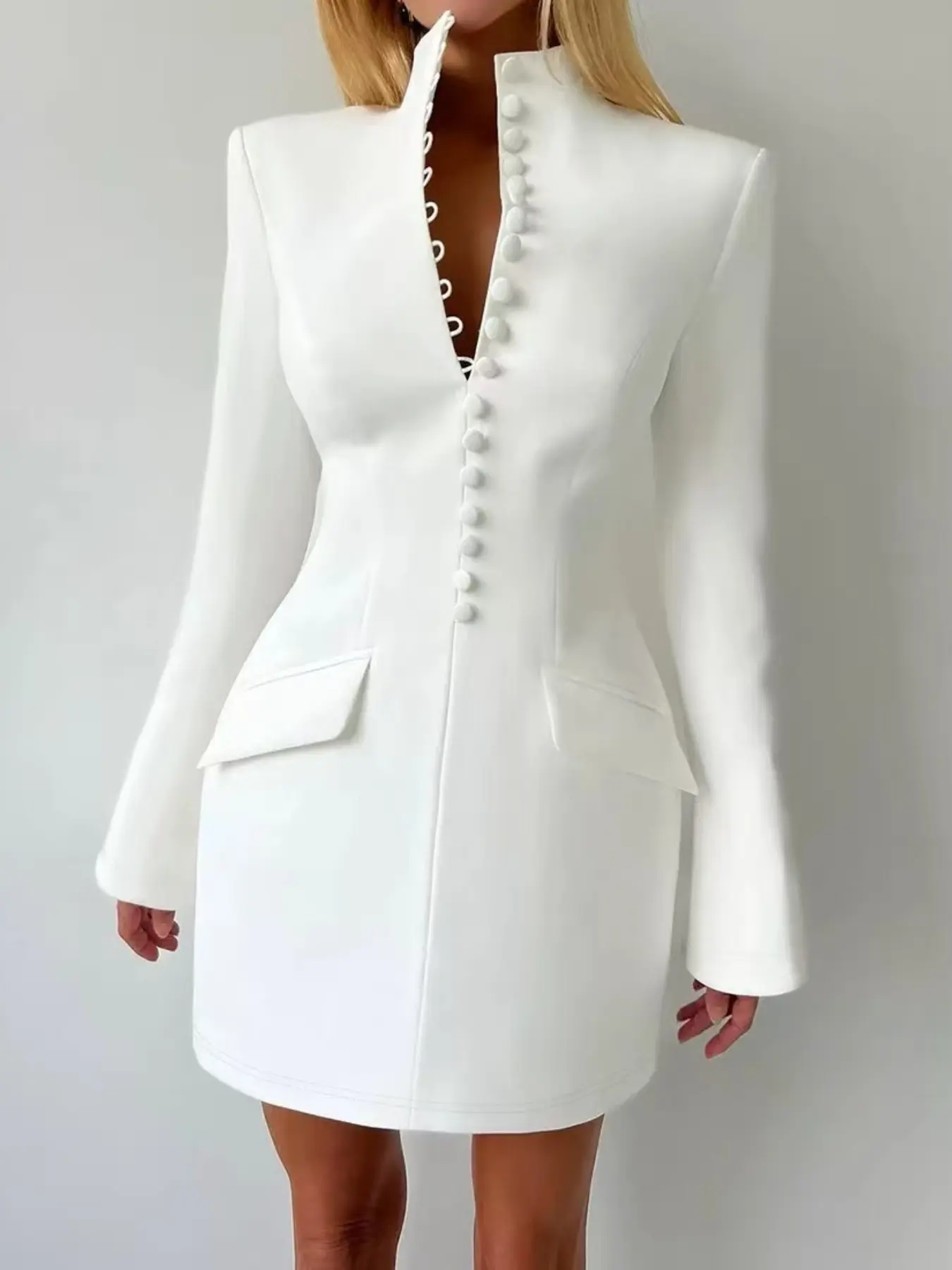 Women's Long Suit Blazer, Long Sleeve, Fitted, Design, New Arrival, European and American Style, Fabric, Perfect for Office & Party, Business Formal Wear, Formal Business Attire