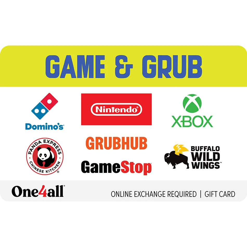 Game & Grub eGift Card | Gaming Plus Food & Dining Spending Game & Grub eGift Card | Gaming Plus Food & Dining Spending