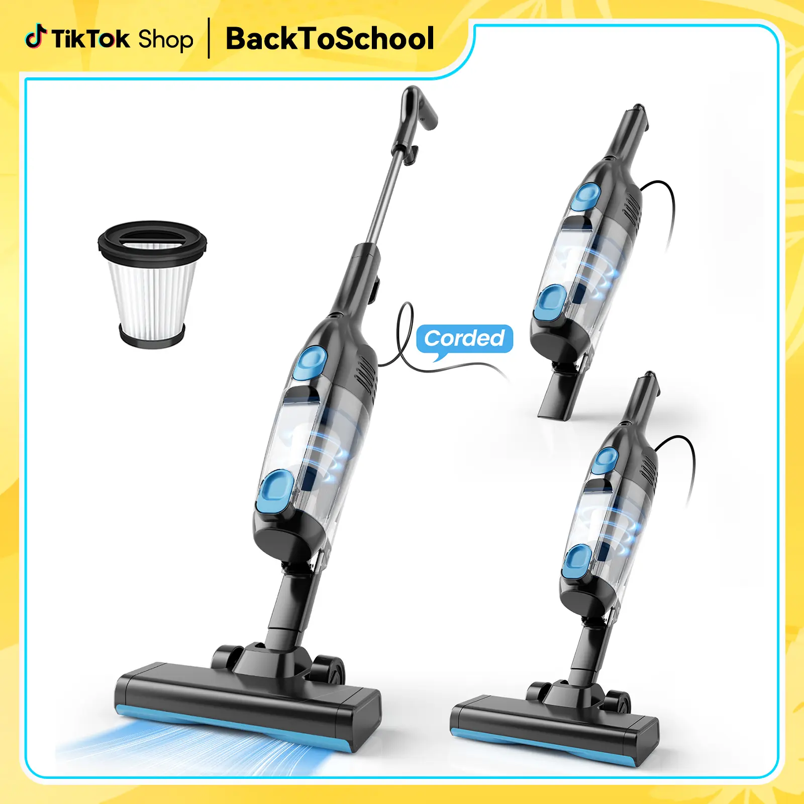INSE R6X Corded Stick Vacuum, 15KPa Suction with 600W Motor, Ultra-Lightweight Bagless Upright Vacuum with Handheld for Home Hard Floor Hardwood Floor Pet Hair Car Cleaning home cleaning tools home appliances pet lovers home essentials