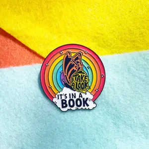 It's In A Book Rainbow Reading Enamel Pin