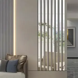 10/20pcs Pack, 2*50cm/0.78*19.68 inch, Silver Acrylic Mirror Wall Sticker, Strip Self-Adhesive Wall Decals, For Living Room Bedroom Bathroom Office Home, Art Wall Decoration