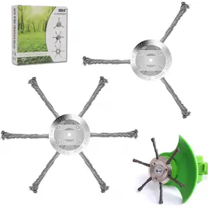 String Trimmer Replacement Head,Steel Wire Weed Brush Cutter Trimmer Head Electric Weed Blades Head Wired Trimmer Head Replacement Weed Wackers Attachment for Electric Cordless String Trimmers,6Inch/9Inch,5MM/25MM Hole Diameter