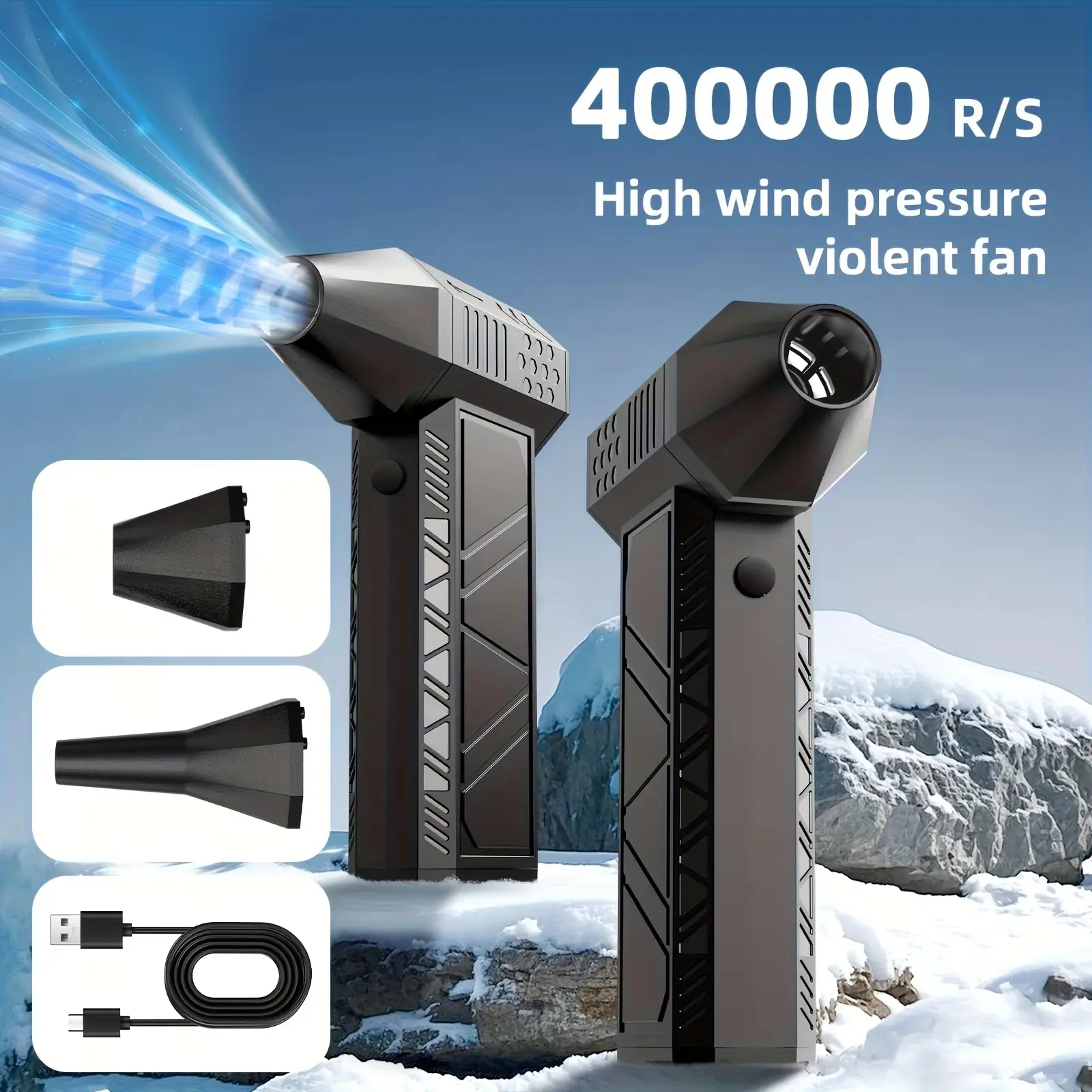 Compressed Air Duster - Mini Turbine Fan, 400000 Cordless Electric Air Duster, Violent Fan for Keyboard Computer Cleaning