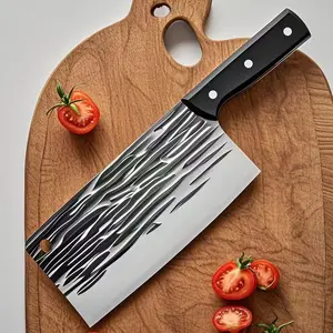 Hand-Forged High Carbon Steel Meat Cleaver, Heavy Duty Bone Cutting Knife | Perfect for Home Kitchen, Outdoor BBQ & Christmas Gift Knives