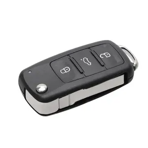 Premium VW Flip Key Shell 3 Button Car Key Holder Key Fob Cover | Easy Replacement No Programming