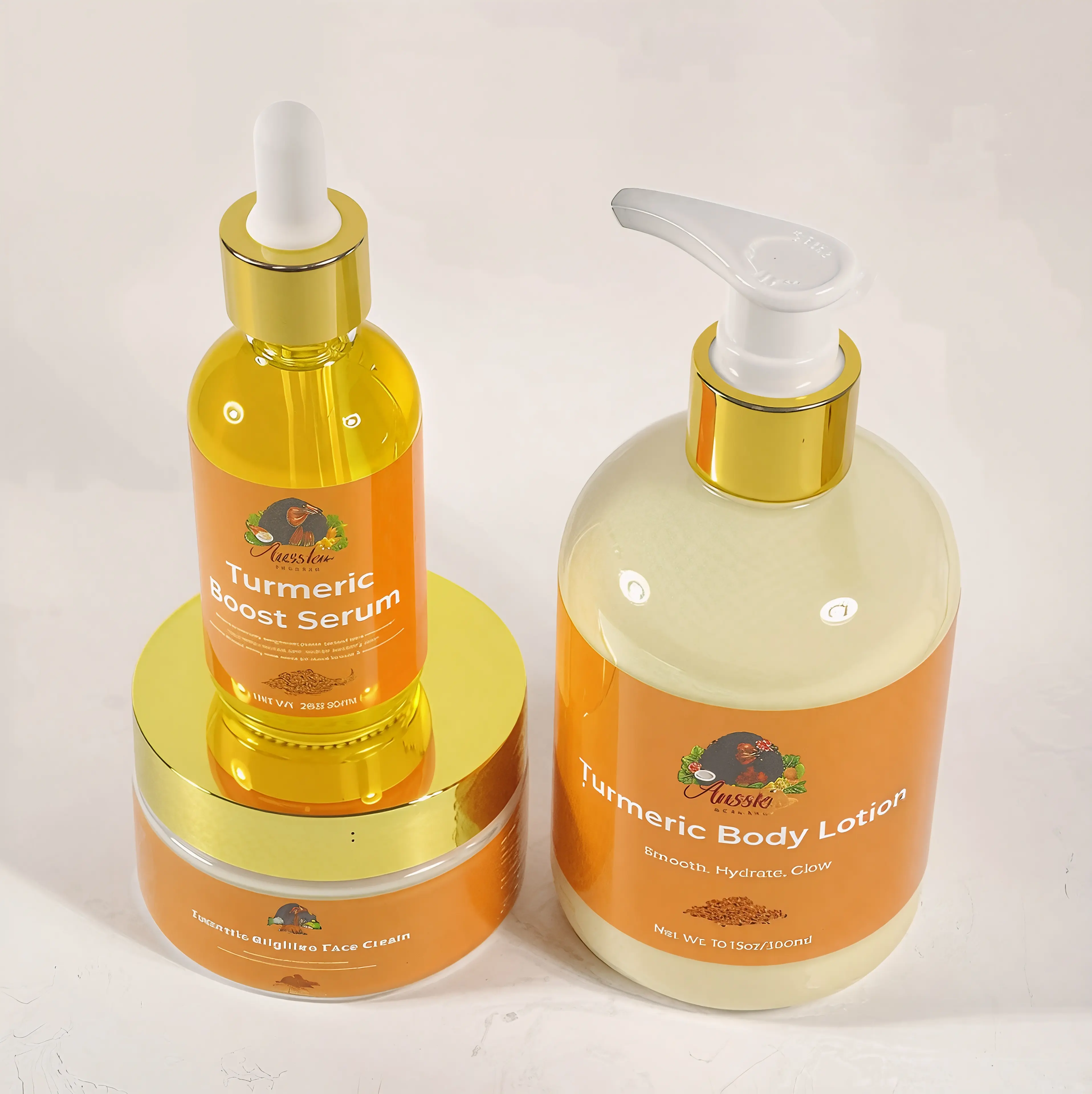 skin care set and body lotion