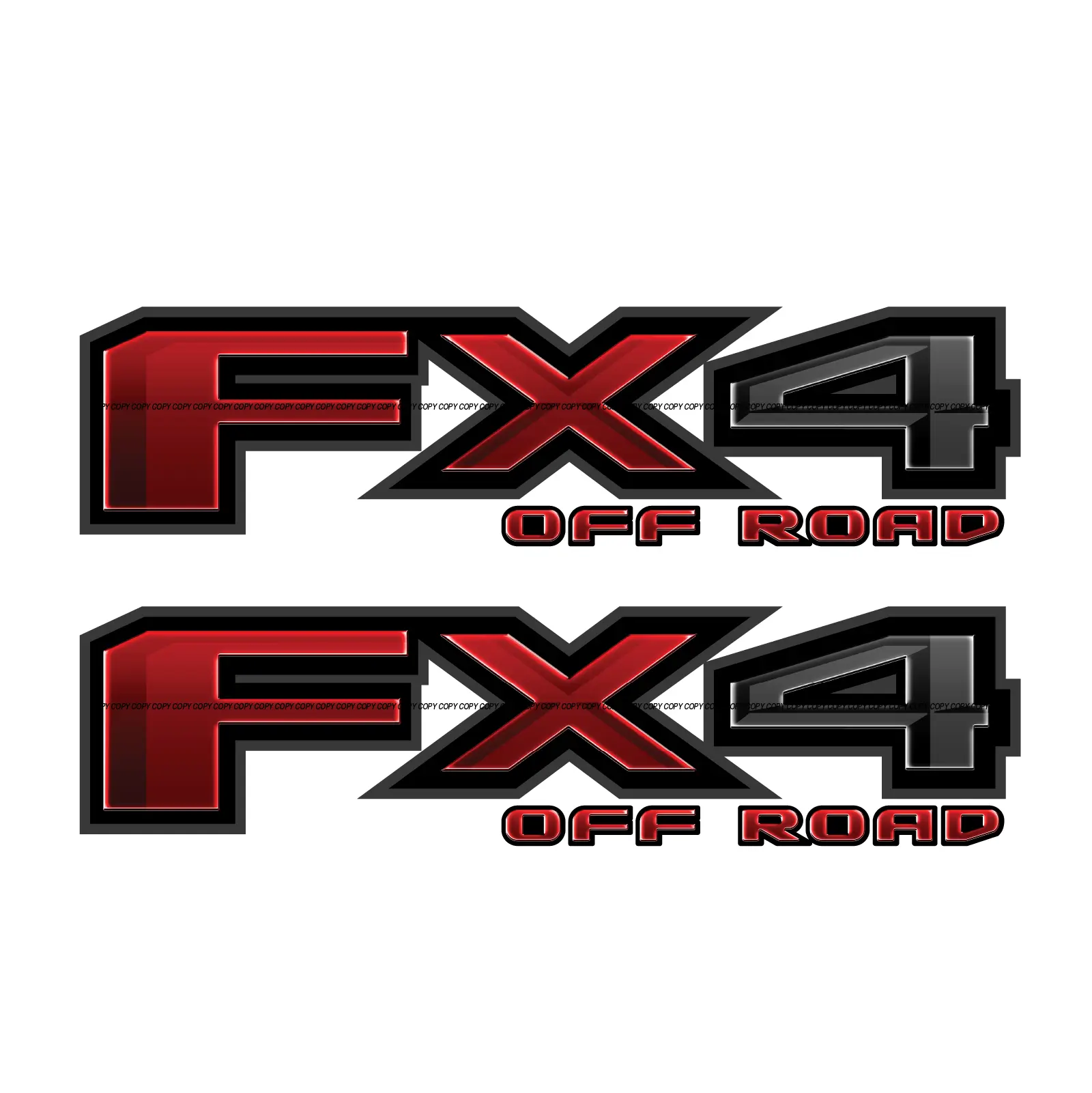 FX4 Off Road Decal Replacement Sticker F 150 Bedside / Red Metallic