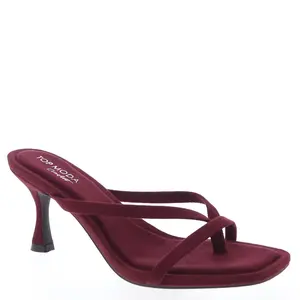 CARLA MID HEEL MULES - WINE SUEDE
