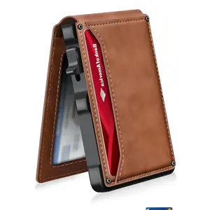Minimalist Men's Slim Wallet: 9-13 Cards. Money Clip. ID Window. RFID - Blocking.