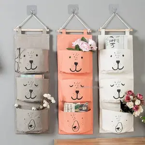 3 Pockets Cute Wall Mounted Storage Bag
