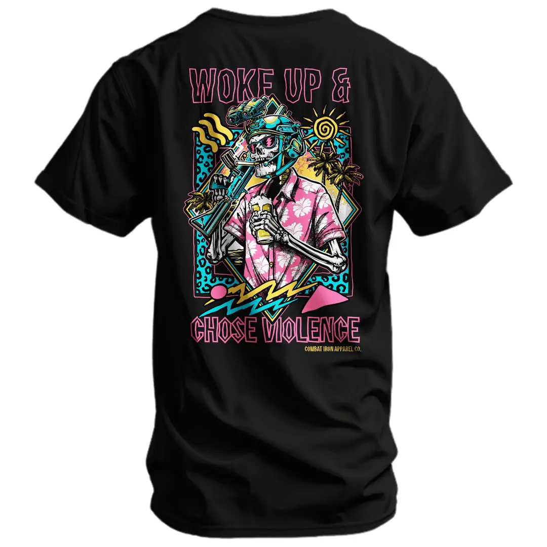 WOKE UP & CHOSE VIOLENCE Menswear 's T-Shirt