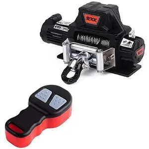 Metal Automatic Winch  Remote Controller System for 1:10 RC Crawler  Axial SCX10 90046 TRX4 Redcat (Black)