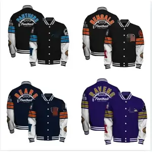 Unisex Vintage All Team Football Jacket – Retro Varsity Style, Y2K Sport Streetwear Game Day OutfitRAIMENTRY