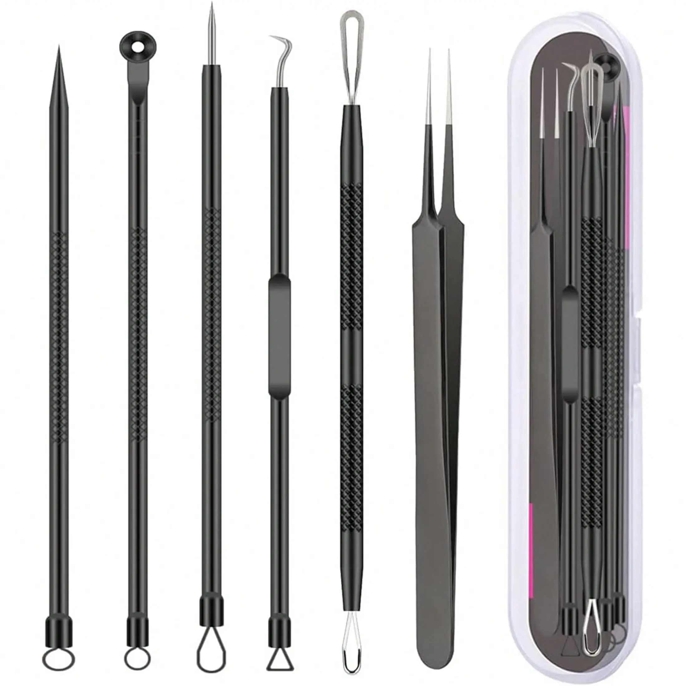 Dark Spot Reducer Tool Kit, 1 Box Professional Stainless Steel Acne Extractor Set, Skin Care Tool for Effective Acne & Dark Spot Reducer, Facial Tool Set, Beauty Tools