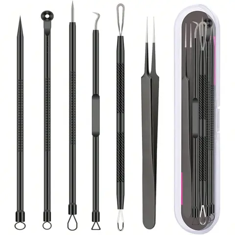 Dark Spot Reducer Tool Kit, 1 Box Professional Stainless Steel Acne Extractor Set, Skin Care Tool for Effective Acne & Dark Spot Reducer, Facial Tool Set, Beauty Tools