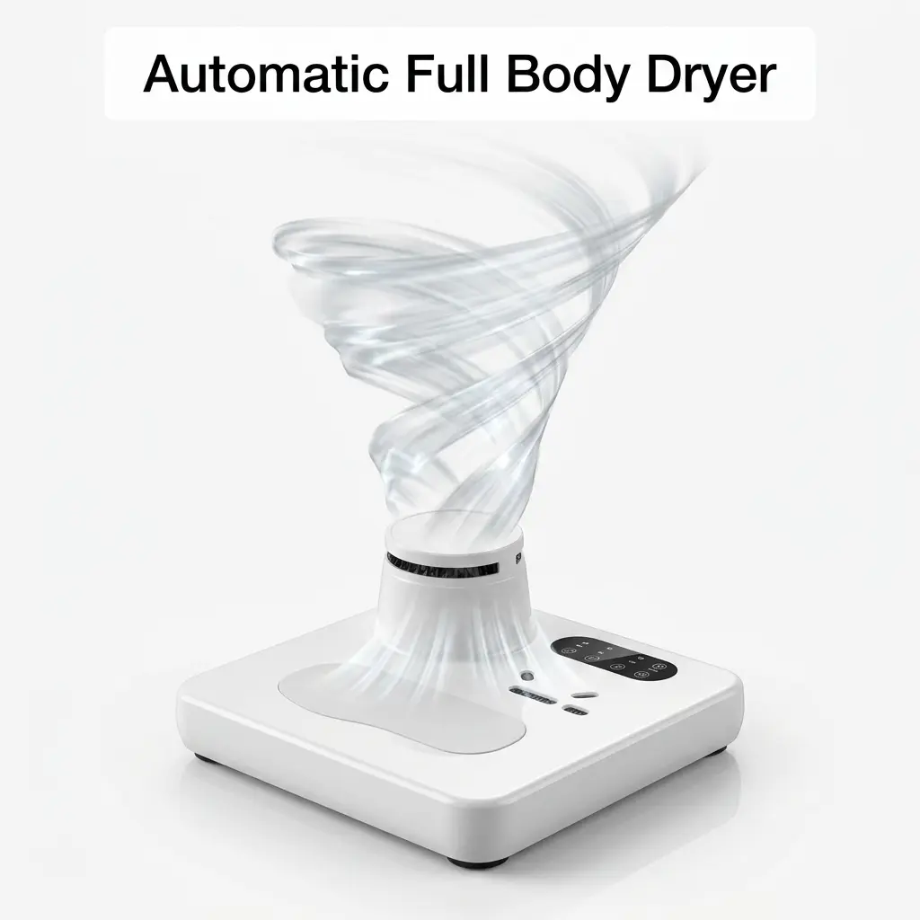 Full Body Dryer and Hair Machine - Automatic Step-On Bathroom Dryer with Warm & Cool Wind - Hands-Free Modern Shower Room Dryer for Hotels & Home, Mini Adjustable Air Dryer, Model SB-9708C