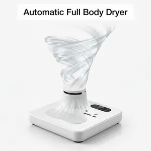 Full Body Dryer and Hair Machine - Automatic Step-On Bathroom Dryer with Warm & Cool Wind - Hands-Free Modern Shower Room Dryer for Hotels & Home, Mini Adjustable Air Dryer, Model SB-9708C