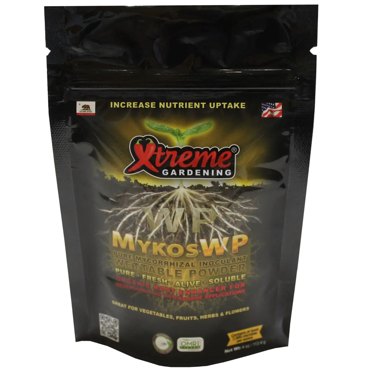 XG RTI2208 4 oz Organic Mykos WP Wettable Powder Fertilizer, Garden Soil Supplement for Increased Nutrient Uptake (No Microbes)