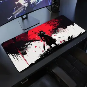 Sekiro Samurai Red Moon Extended Mouse Pad | Japanese Ink Wash Gaming Desk Mat | Oversized Non-Slip for Gamers & Bushido Fans | Dark Samurai Aesthetic | Perfect for Gaming Setup Desk Accessories #Sekiro #SamuraiArt #InkWash #RedMoon #GamingAccessory