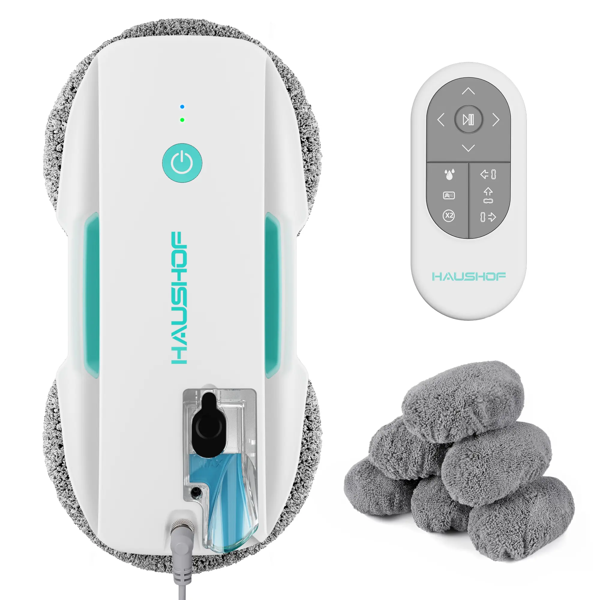 #toolupgrade HAUSHOF Window Cleaner Robot, Window Cleaning Robot with 3800Pa Suction, Auto Water Spray, AI Path Planning & Edge Detection, Remote Control Robot Window Cleaner for High-Rise Window, Glass Door