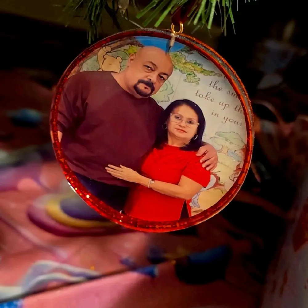Custom Epoxy Photo Christmas Ornaments Personalized Holiday Decorations for Tree