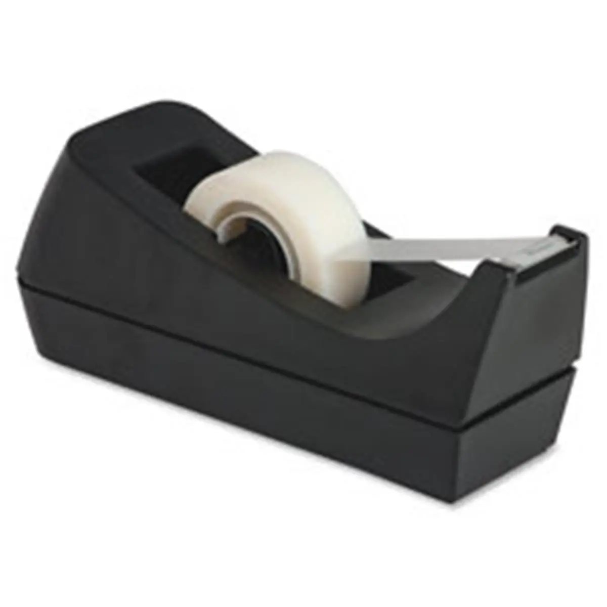 Business Source BSN32954 Desktop Tape Dispenser - Weighted, Economical High-Impact Plastic - Fits 0.5 in., 0.75 in. x 36yd Adhesive Tape Rolls - 1 in. Core, Black