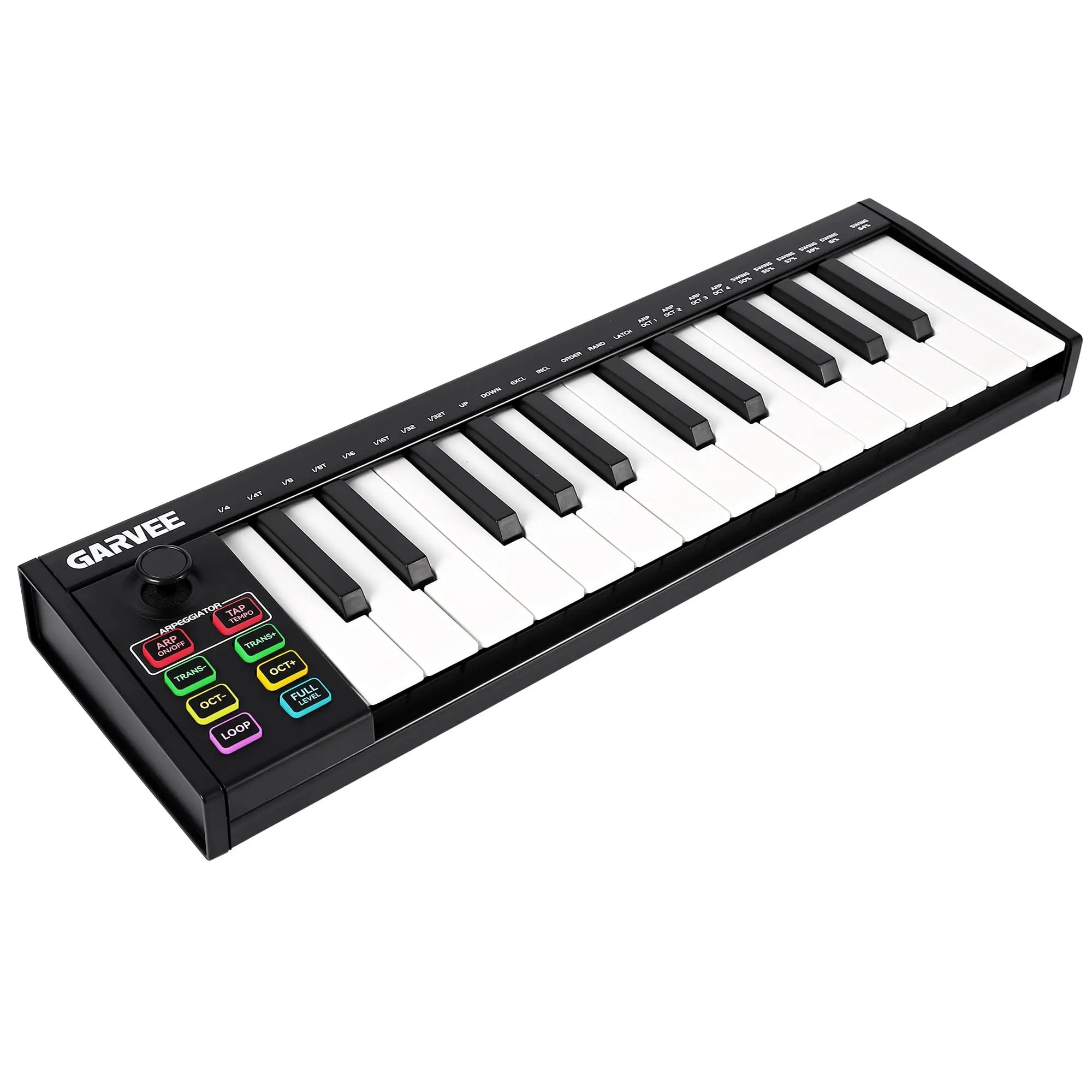 25-Key MIDI Keyboard Controller — Compact USB/DAW Integrated Keyboard with 8 Drum Pads, 8 Knobs & OLED Display. Ideal for Music Production