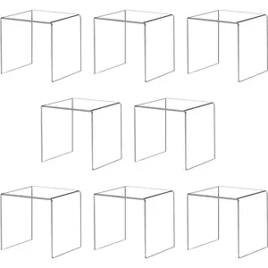 8 Pack Clear Acrylic Riser Square Display Stand For Cupcakes, Arts and Crafts (4X4X4 INCH) Organiser Racks