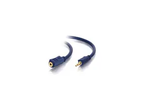 C2G 40611 Velocity 3.5mm M/F Stereo Audio Extension Cable, Blue (50 Feet, 15.24 Meters)