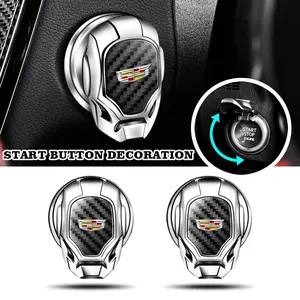 Cadillac Car One-Button Start Decorative Cover, Engine Start Anti-Scratch Decoration, Durable Key Protection Cap, Unique Style Interior Accessory, Automotive Car Interior Decors, Car Decorations, Car Accessories
