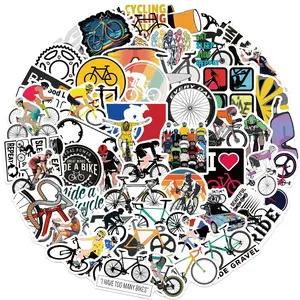 60 Sheets Bicycle Riding Motivational Stickers, Phone Notebook Planner Poster, Luggage DIY Wall Sticker, Adhesive Poster, Insulated Cup