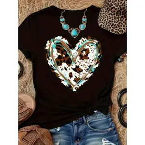 Plus Size Women's Crewneck T-Shirt (XXL-5XL) - Cute Printed Design with Extra Roomy Relaxed Fit, Perfect for Casual Outfits, Friends Gatherings & Everyday Comfort (Breathable, Machine Washable) Soft Oversized