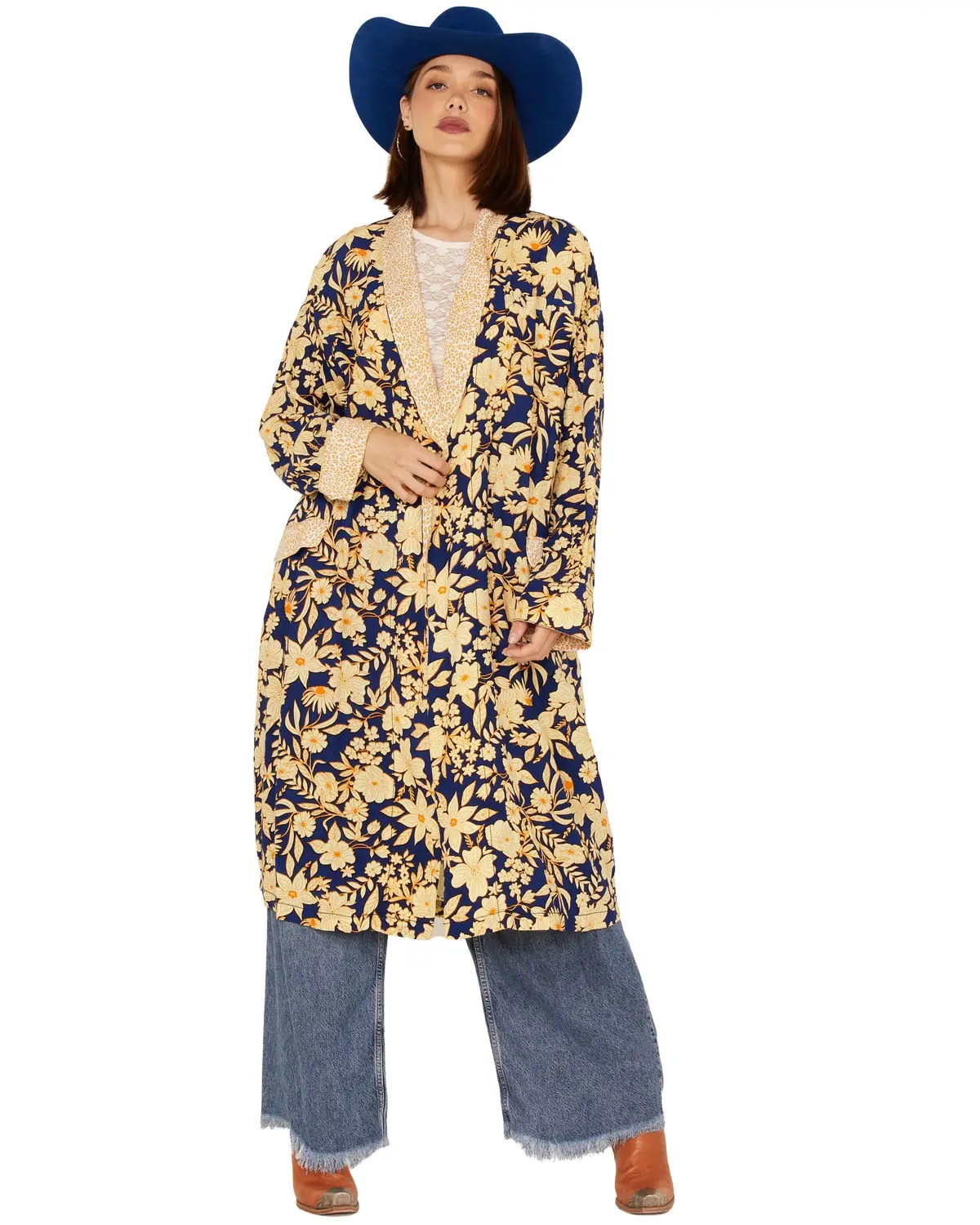 Free People Women's Women'S Wild Nights Floral Print Long Sleeve Kimono - Ob1467503
