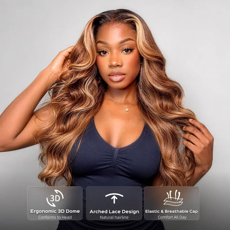 [New Highlight 2P427] Megalook Ombre Honey Blonde Wig #2 Roots P427 Highlight Colored 13x6 Glueless Lace Frontal Wigs Pre-everything Wig Vacation Hair#WorldCup2026#gameday outfits#SummerWins #DealsForYouDays