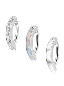Rhinestone Decor Belly Button Ring, Cute CZ Opal Small Hoop Belly Button Ring, Simple Reverse Navel Ring, Body Belly Piercing Jewelry Belly Rings for Women & Men