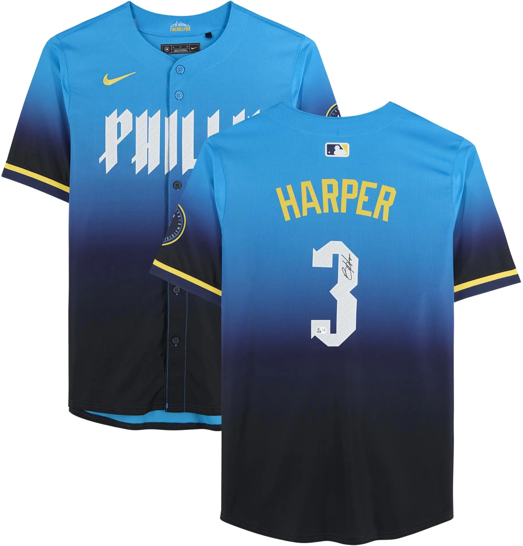 Bryce Harper Philadelphia Phillies Autographed Light Blue City Connect Limited Jersey - Fanatics Authentic Certified