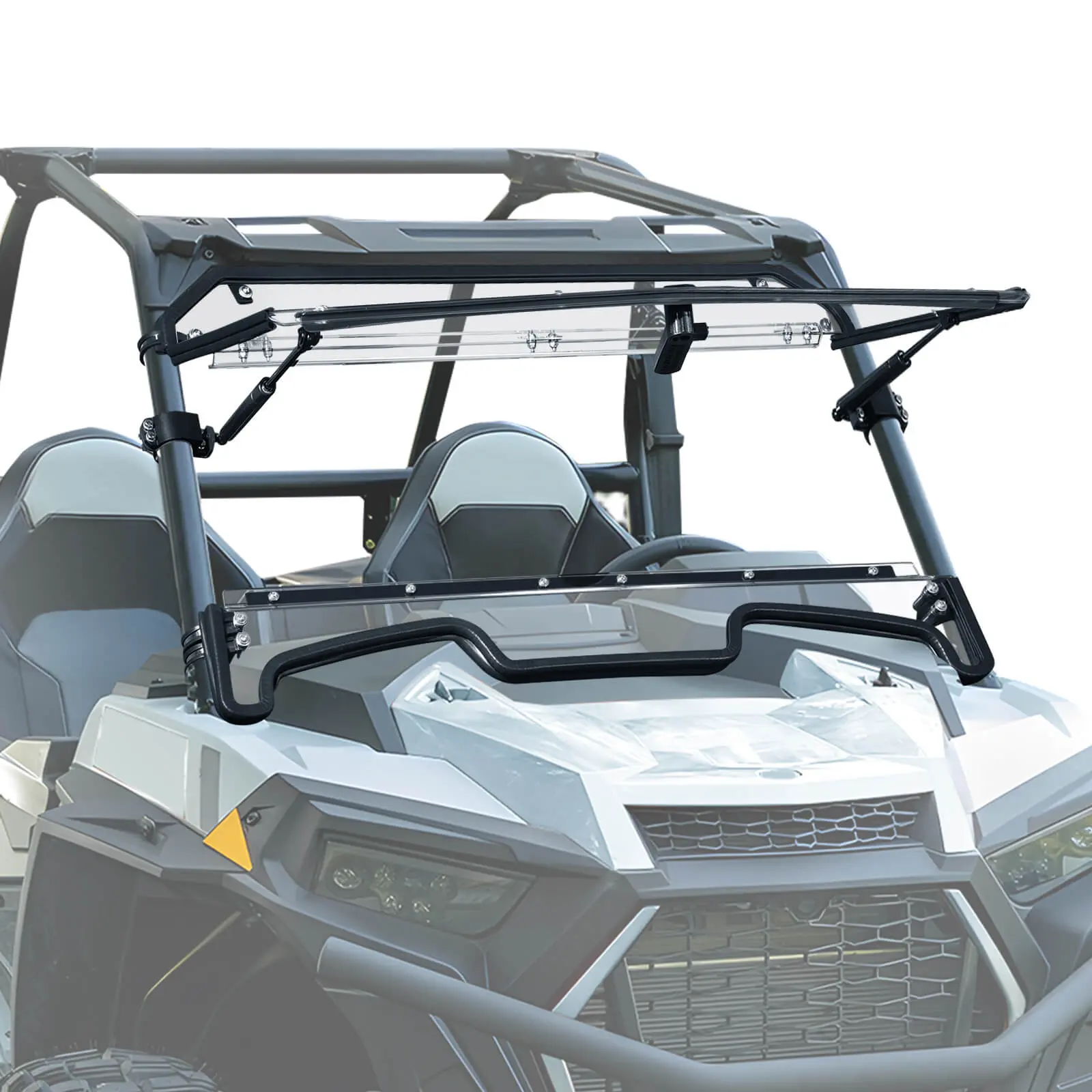 StarknightMT Flip-Up Vent Windshield, Weatherproofing for 2019-2023 Polaris RZR XP 1000/XP Turbo (No Intrusion Bar), 2-IN-1 Clear Front Full Window, Scratch-Resistant Hard-Coated Polycarbonate