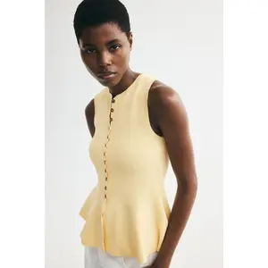 H&M Rib-knit peplum waistcoat